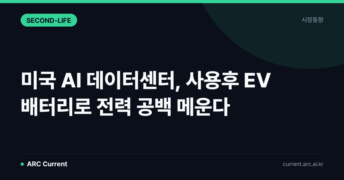 미국 AI 데이터센터, 사용후 EV 배터리로 전력 공백 메운다